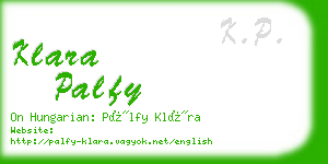 klara palfy business card